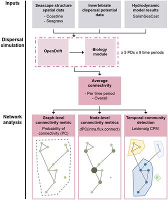 A Biophysical Model and Network Analysis of Invertebrate Community Dispersal Reveals Regional Patterns of Seagrass Habitat Connectivity